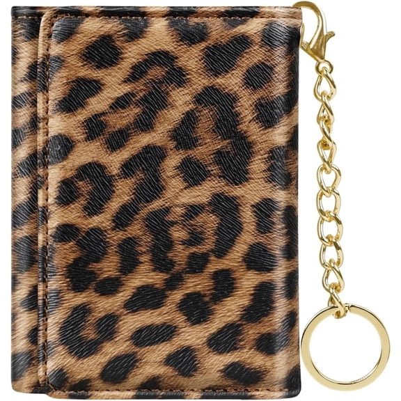 Trifold Leopard Wallet for Women RFID Blocking Purse with ID Window | Mini Purse with Pocket 7 Card Slots, , Ideal for Women Ladies Girls