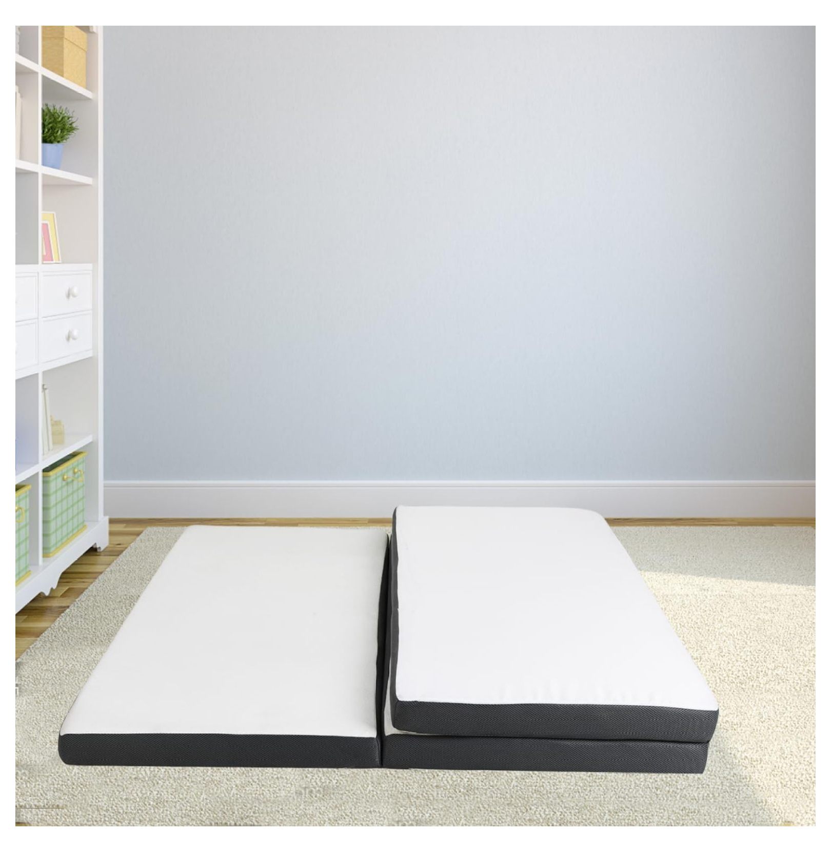 Trifold Mattress, 3 Inch Foldable Mattress with Breathable & Washable Cover, Floor Mattress for