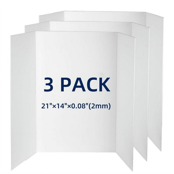 Trifold Poster Board Foam Core - 3 Pack - Large Poster Foam Board, Acid Free, Double Sided, Posterboard Foamboard for Mounting, Prints, Art, Display, Presentation and Projects