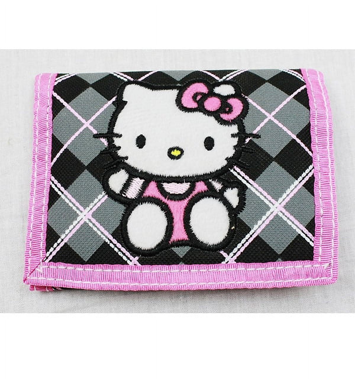 Trifold Wallet Hello Kitty Black Checker Gifts Toys Kids Wallet New 82084