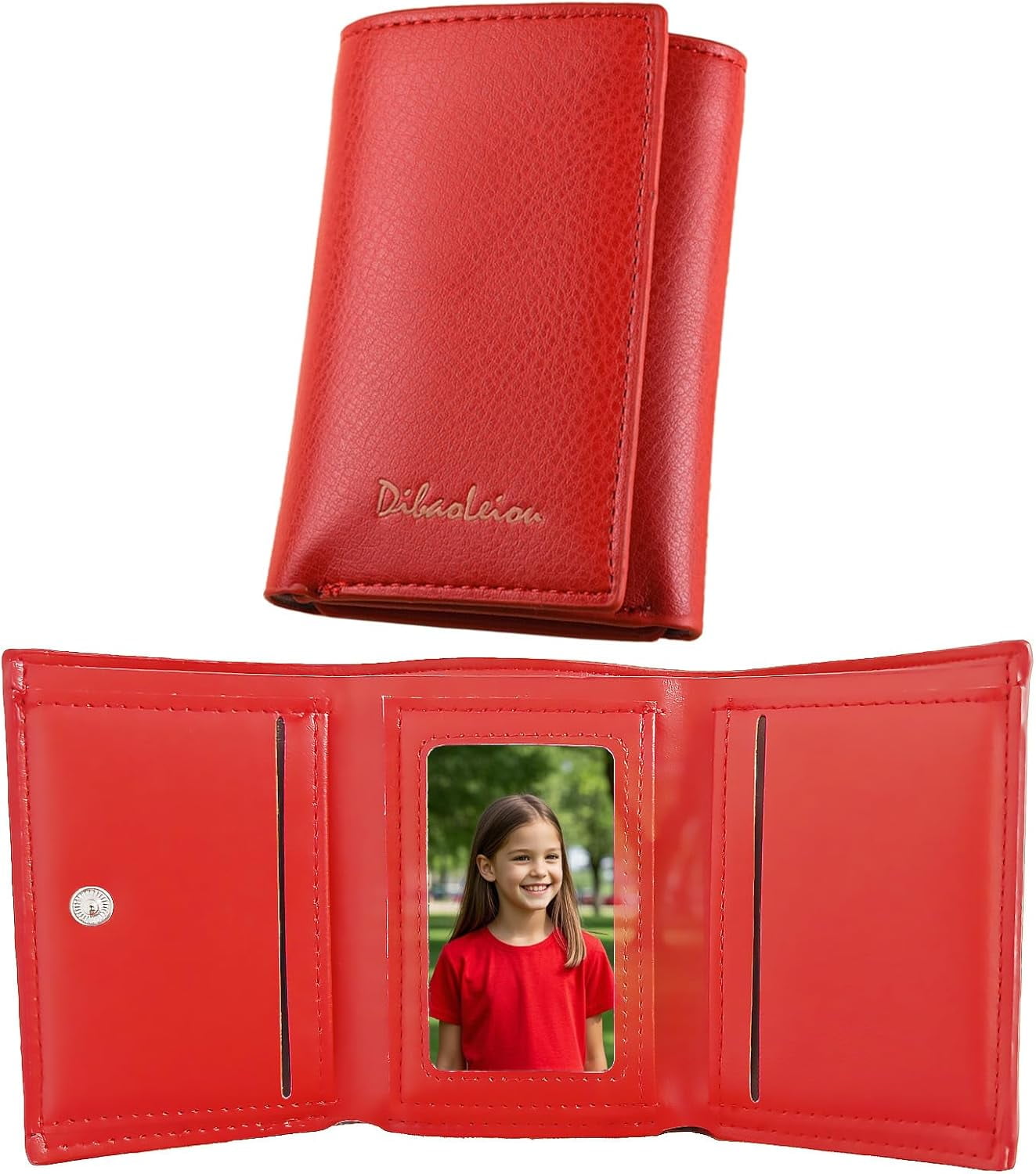 Leatherboss Men's Trifold Leather Wallet - 4 Folds, 2 Money Pockets, 2 ID Slots, RFID Blocking