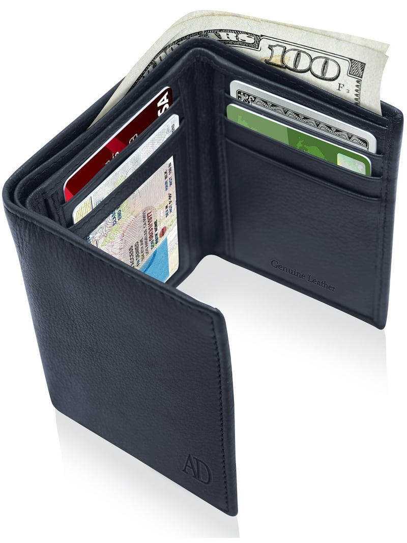 Trifold Wallets For Men RFID Leather Slim Mens Wallet With ID