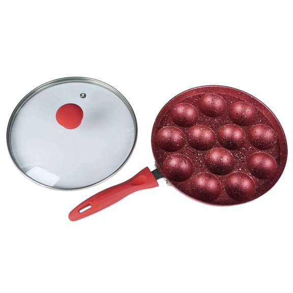 Trifri Appam Patra Paniyaram Non,stick Cookware Pancake Pastry Pan Appachetty With Handle And Lid