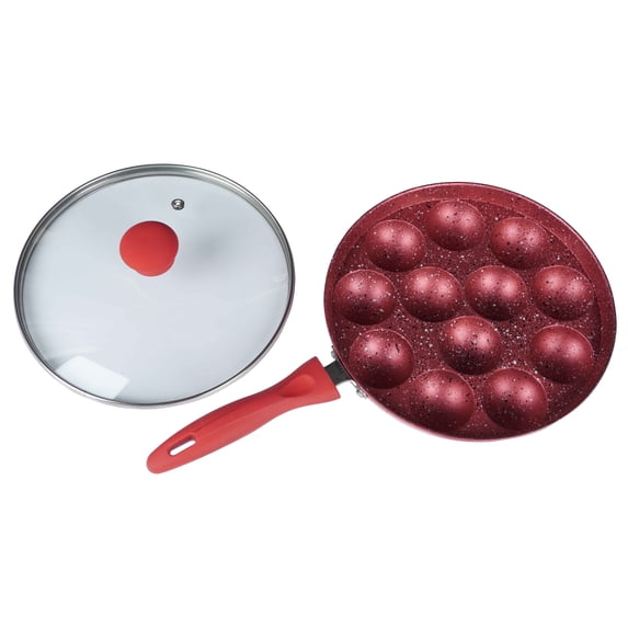 Trifri Appam Patra Paniyaram Non,stick Cookware Pancake Pastry Pan Appachetty With Handle And Lid