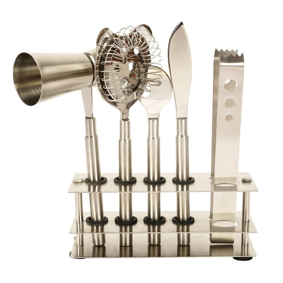 Trifri Bar Set Tools Cocktail Bartender Kit W/ Stand 5,Piece Stainless Steel Bar Sets For The Home Bartenders Drink Mixer Equipment Kit