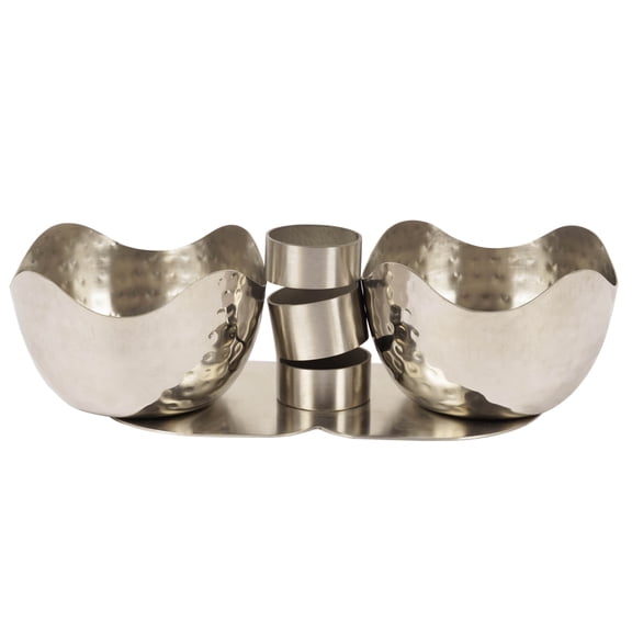 Trifri Pickle Stand For Dinner Table 2 Attached Bowls With Stick Spice & Seasoning Containers Stainless Steel Condiment Containers For Dining Table