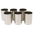 thumbnail image 1 of Trifri Stainless Steel Silver Hammered Design Glasses Premium Metal Drinking Tumbler Set Of 6, Great For Everyday Use, 1 of 7