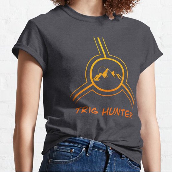 Trig Point Hunter Hunting Sunset Explorer Graphic Wording Classic T-shirt