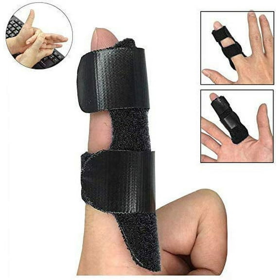 Trigger Finger Splint, Finger Brace / Finger Straightening Brace / Trigger Finger Brace, Adjustable Fixing Belt with Built-in aluminium support for Finger Tendon Release & Pain Relief