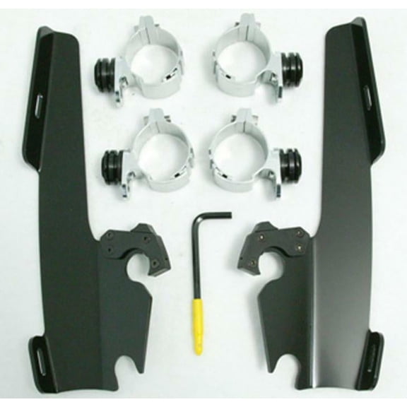 Trigger-Lock Mount Kit for Batwing Fairing and Fats/Slim Windshields - Black