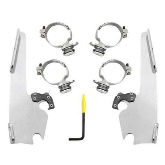 Trigger-Lock Mounting Kit (Polished/Fats and Slim Windshields) Compatible with 14-17 Harley FXDL