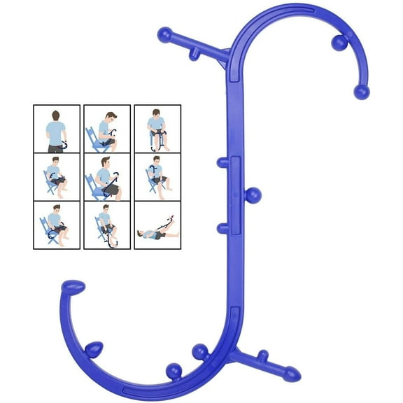 Trigger Point Therapy Self Massage Tool, Massager for Lower back, Neck, Shoulders, Myofascia, Deep muscles, Blue