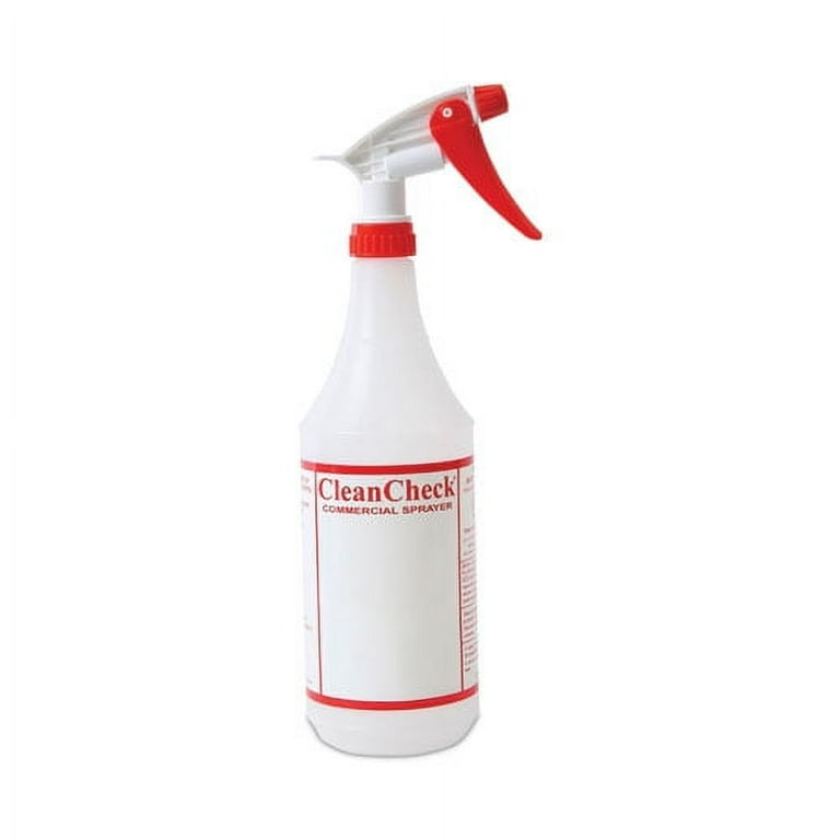 Trigger Spray Bottle, 32 oz, Clear/Red, HDPE, 3/Pack Trigger Spray Bottle, 32 oz, Clear/Red, HDPE, 3/Pack