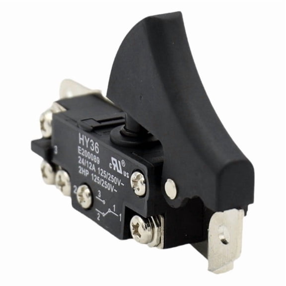 Trigger Switch For Angle Grinder, Single-Pole Double-Throw Control Switch, 24/12A 125/250V, ABS Material, High Durability 50K Cycles, RoHS Compliant, Black