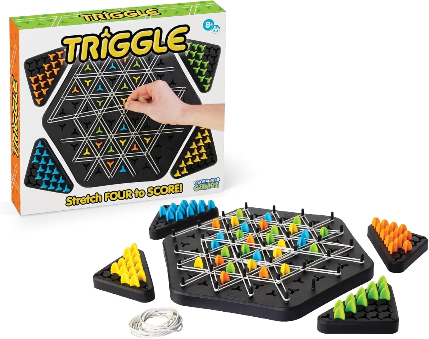 Triggle Triangle Chess Board Game - Board Games for Family Night - Strategic Game Play - Multi-Player Board Games - Builds Hand & Eye Coordination - Preschool Toys, Ages 8+