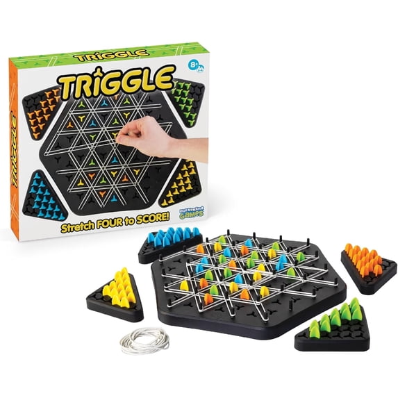 Triggle Triangle Chess Board Game - Board Games for Family Night - Strategic Game Play - Multi-Player Board Games - Builds Hand & Eye Coordination - Preschool Toys, Ages 8+