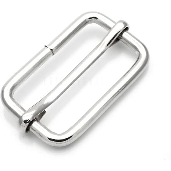 Triglide Slide Belt Keeper 5/8" 3/4" 1" Movable Bar Slider Strap Adjuster Rectangle Strap Keeper Purse Making (1" x 10 pcs, Silver)