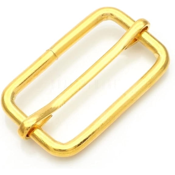 Triglide Slide Belt Keeper 5/8" 3/4" 1" Movable Bar Slider Strap Adjuster Rectangle Strap Keeper Purse Making (1" x 100 pcs, Gold)