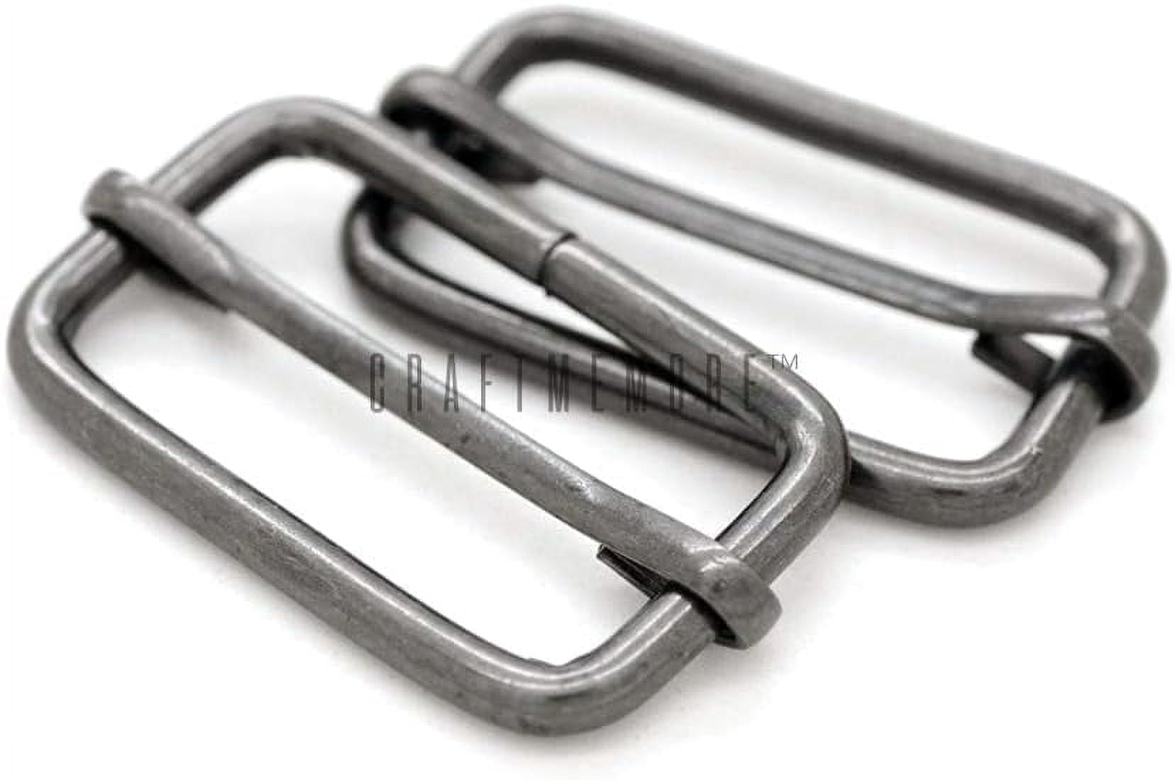 Triglide Slider 1 1/4", 1 1/2" Belt Keeper Movable Bar Slider Strap Adjuster Rectangle Strap Keeper Purse Making (1-1/4" x 100 pcs, Gunmetal)