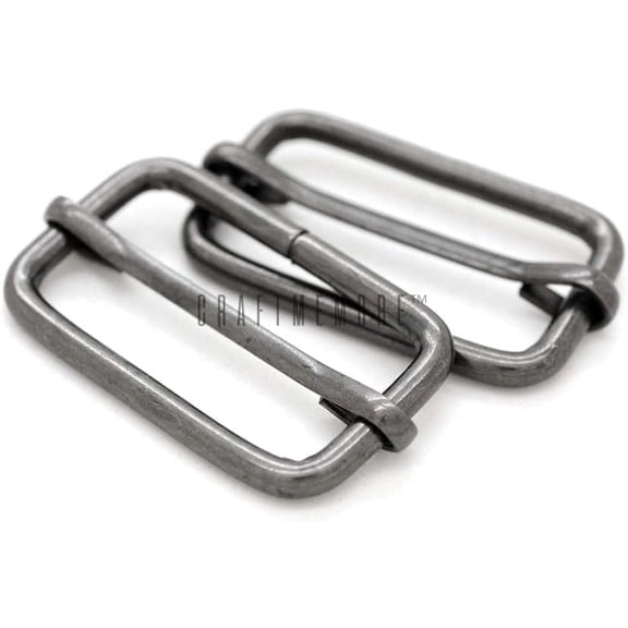 Triglide Slider 1 1/4", 1 1/2" Belt Keeper Movable Bar Slider Strap Adjuster Rectangle Strap Keeper Purse Making (1-1/4" x 100 pcs, Gunmetal)