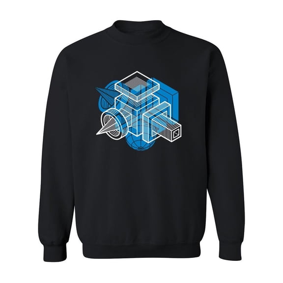 Trigonometric Construction. Sweatshirt Men -Image by Shutterstock, Male XX-Large