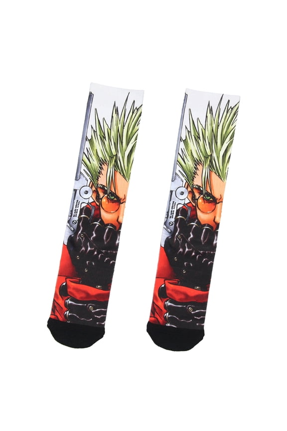 Trigun Anime Men's Vash The Stampede Sublimated Adult Crew Socks 1 Pair