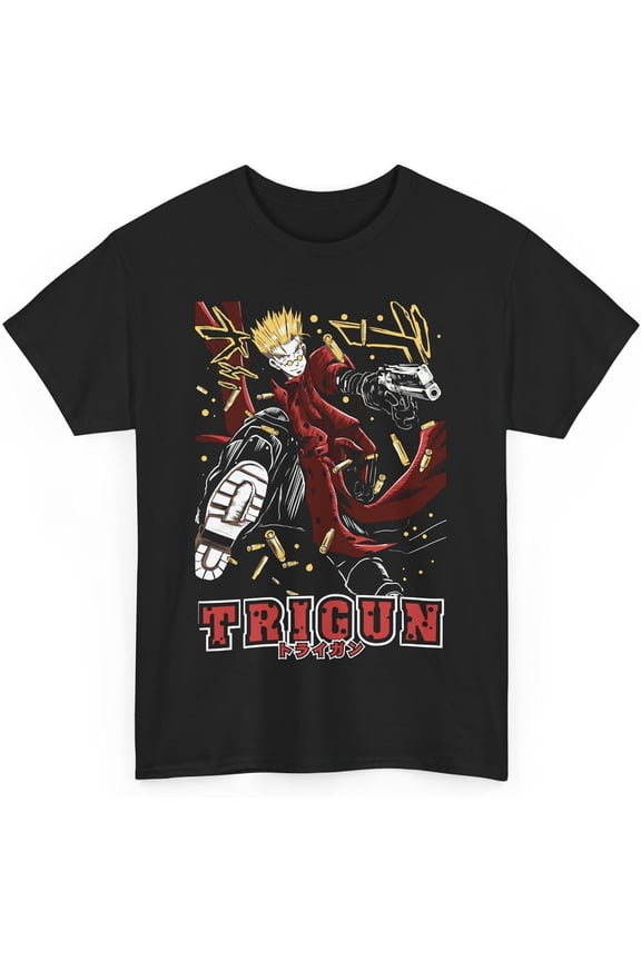 Trigun Anime T-Shirt VASH The Stampede Merch Casual Short Sleeved T Shirt Unisex Tee