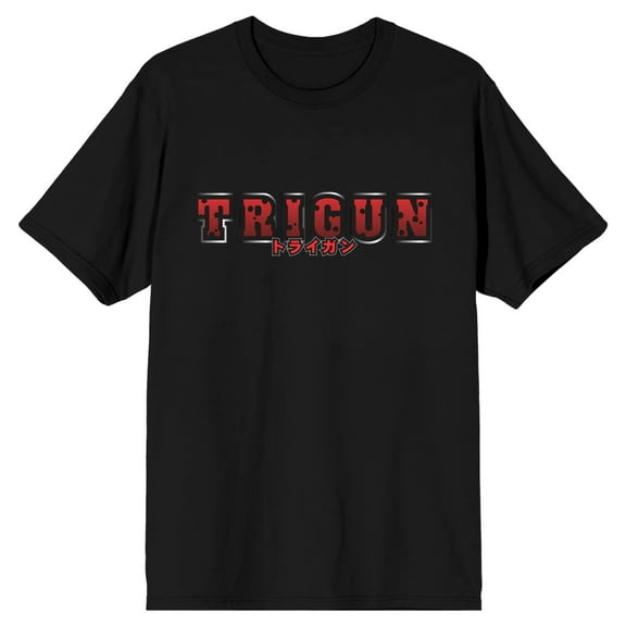 Trigun Logo Crew Neck Short Sleeve Men's Black T-shirt-Medium