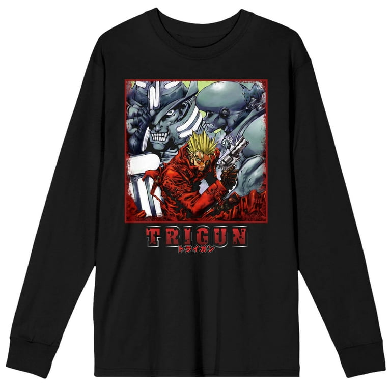 Trigun Vash The Stampede Crew Neck Long Sleeve Black Adult Tee