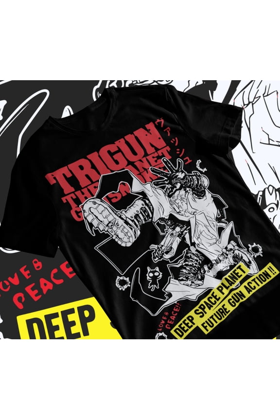 Trigun Vash The Stampede Moon Anime Manga Unisex Tshirt T-Shirt Soft Tee