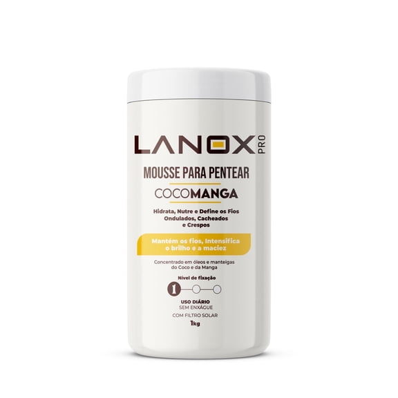Trihair Lanox CocoManga Mousse - 35.27 oz(1kg) - Hydration and Definition for Curly Hair