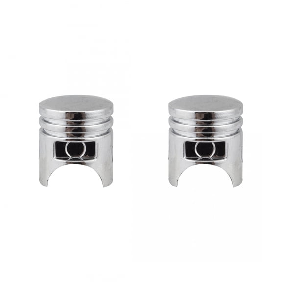 Trik Topz Bicycle Schrader Valve Caps - Piston Chrome