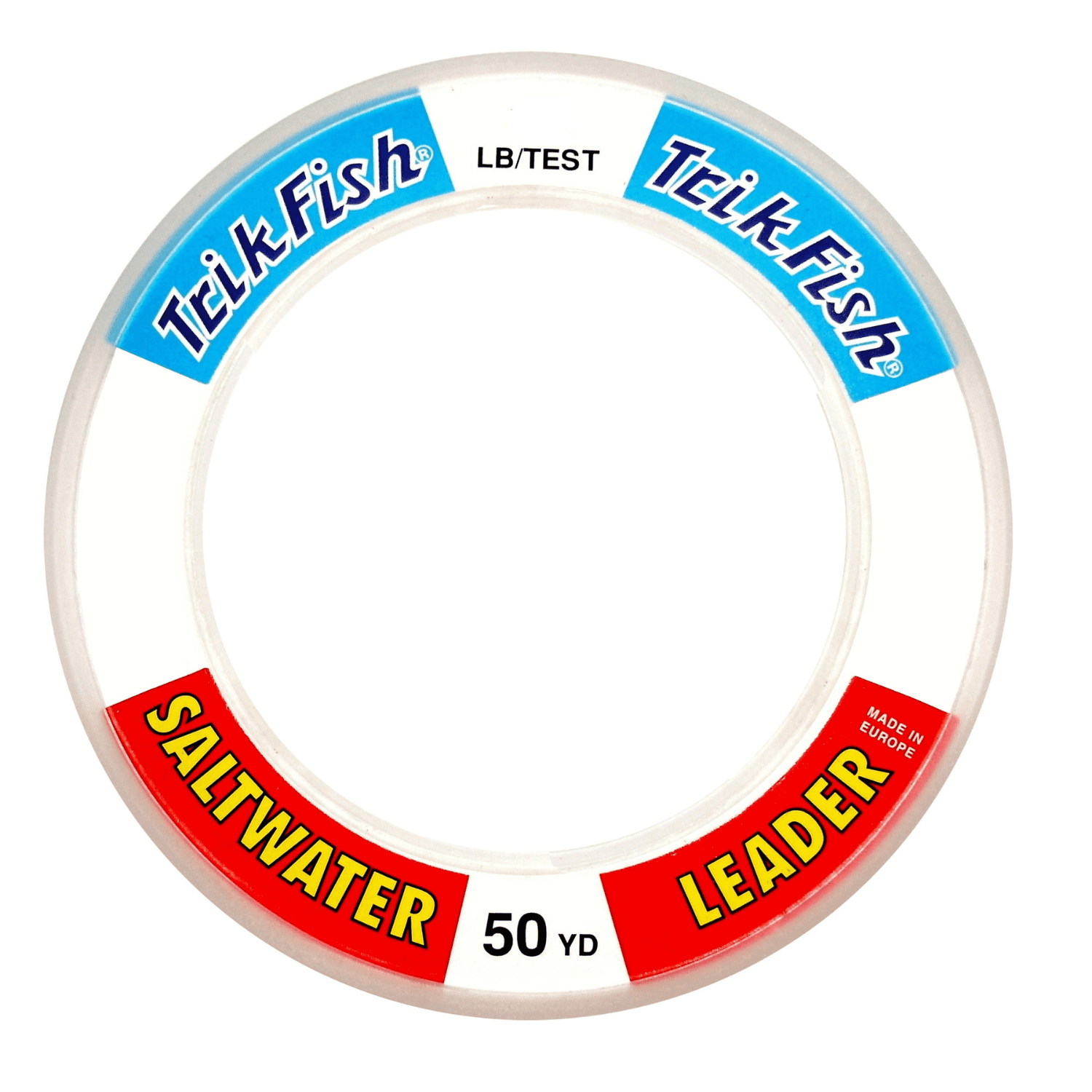 Trik Fish Saltwater Leader Line, Clear Monofilament Fishing Line, High‑Strength 30 lb Test, 50 yd Wrist Spool.