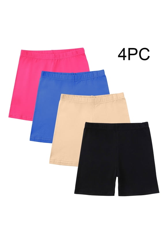 4-Pack Girls Yoga Shorts High Waist Activewear Workout Compression Shorts Breathable Non See Through Running Cycling Underwear Safety Athletic Shorts