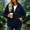 thumbnail image 1 of Trikvn Anorak Jacket Women Hooded Removable Half Zip Lightweight Pullover Windbreaker with Pockets Long Sleeve Loose Outdoor Rain Coat for Hiking, 1 of 8