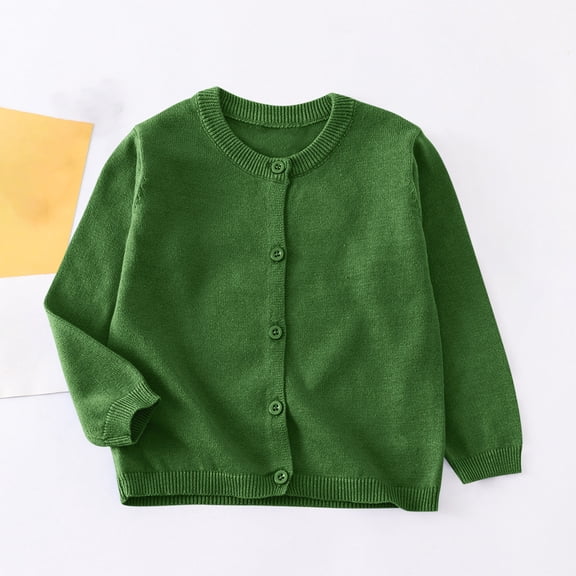 Trikvn Baby Girls Boys Cardigan Sweaters Crewneck Button Down Long Sleeve Knit Tops Toddler Classic Casual Knitwear Comfortable Soft Outerwear Everyday Playwear