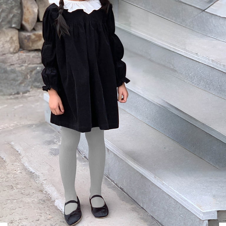 a line dress with tights Trikvn Baby Girls Long Sleeve Set Peter Pan Collar Ruffle Sweet A-Line Casual Party Dress Cotton Fall Winter Outfits for Kids Toddler Channel dark romantic energy