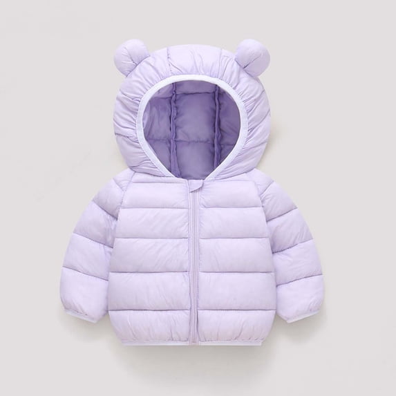 Trikvn Baby Toddler Winter Puffer Jacket Cute Bear Ear Hooded Coat Zip Up Outerwear Lightweight Warm Windproof Snowsuit for Infant Boys Girls Cold Weather Wear