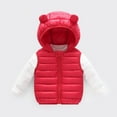 thumbnail image 1 of Trikvn Baby Toddler Winter Puffer Vest Cute Bear Ear Hooded Sleeveless Jacket Zip Up Quilted Outerwear Warm Windproof Waistcoat for Infant Boys Girls Cold Weather, 1 of 5