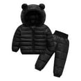 thumbnail image 1 of Trikvn Baby Toddler Winter Snowsuit Puffer Hooded Jacket and Snow Pants 2-Piece Outfit Set Thick Warm Windproof Tracksuit with Cute Bear Ears for Little Boys Girls, 1 of 2