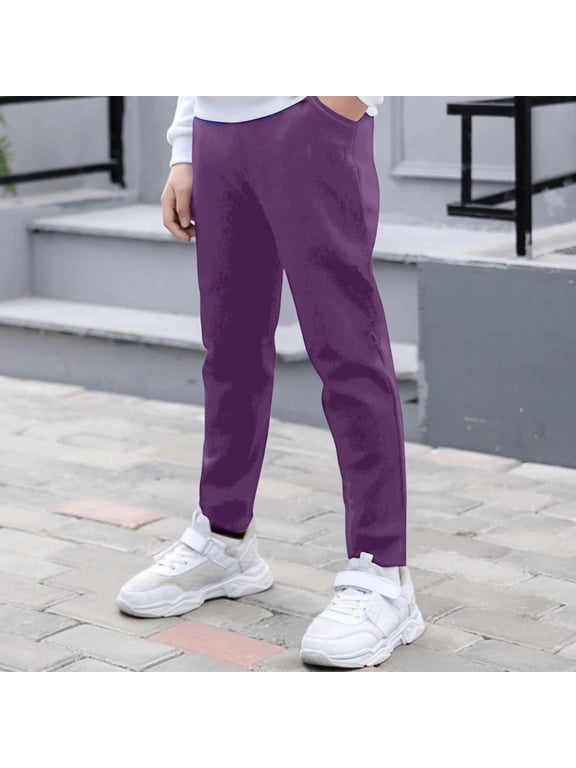 Boys Casual Chino Pants Stretch Flat Front Straight Leg Trousers for Kids Classic Dress Pant School Uniform Everyday Play Lightweight Active Bottoms with Pockets