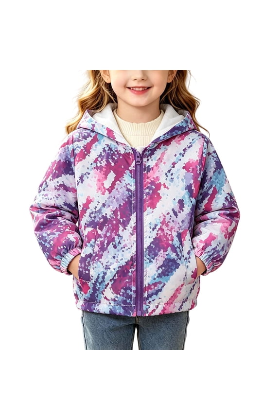 Boys Girls Abstract Tie Dye Windbreaker Jacket Lightweight Hooded Raincoat Water Resistant Zip Up Outerwear for Kids Spring Fall Casual Outdoor Sports