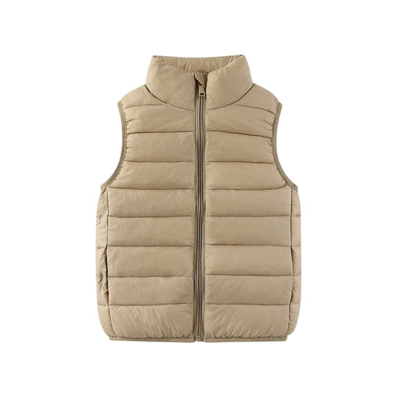 Trikvn Boys Girls Puffer Vest Lightweight Sleeveless Zip Up Jacket Stand Collar Winter Warm Outerwear Coat for Toddler Kids Hiking Outdoor Travel Windproof Padded Waistcoat