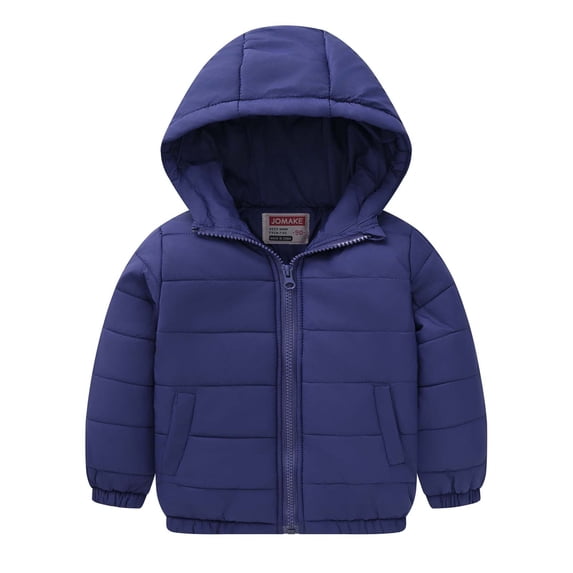 Trikvn Boys Girls Winter Puffer Jacket Hooded Lightweight Water Repellent Long Sleeve Quilted Warm Outerwear with Zipper Pockets for Outdoor Cold Weather Everyday School Wear