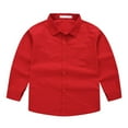 thumbnail image 1 of Trikvn Boys Long Sleeve Dress Shirt Button Down Solid Casual Tops with Chest Pocket Classic Formal Wear for Kids School Uniform Party Wedding Vacation Everyday Use, 1 of 9
