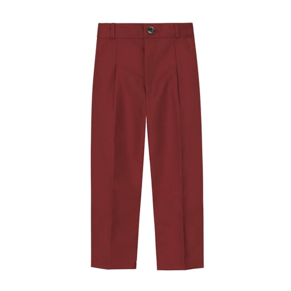 Trikvn Boys Plaid Dress Pants Classic Fit Pleated Front Trousers with Side Pockets Formal Suit Bottoms for Wedding Party School Uniform Breathable Lightweight