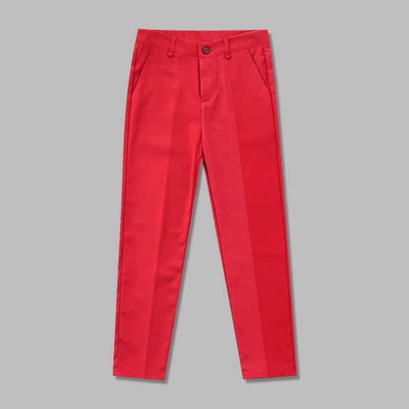 Trikvn Boys School Uniform Pants Classic Fit Dress Trousers Stretch Twill Chino Pants with Pockets Button Closure Formal Wedding Performance Smart Casual Wear