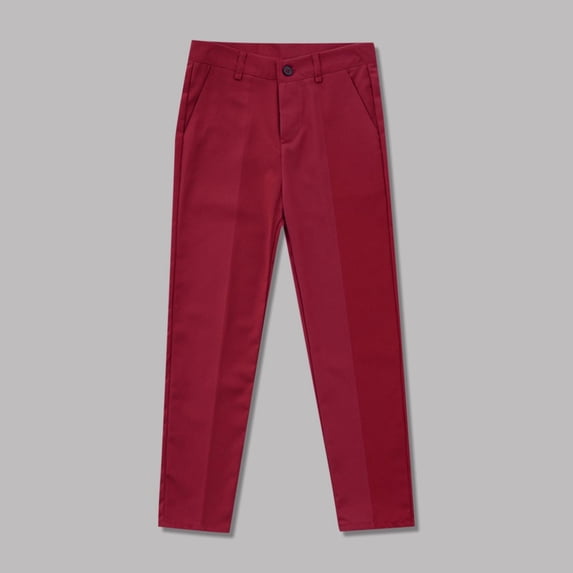 Trikvn Boys School Uniform Pants Classic Fit Dress Trousers Stretch Twill Chino Pants with Pockets Button Closure Formal Wedding Performance Smart Casual Wear