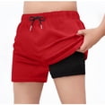 thumbnail image 1 of Trikvn Boys Workout Shorts Lightweight Breathable with Built-in Compression Liner Elastic Waist Drawstring for Gym Running Training Athletic Active Casual Wear, 1 of 5