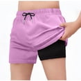 thumbnail image 1 of Trikvn Boys Workout Shorts Lightweight Breathable with Built-in Compression Liner Elastic Waist Drawstring for Gym Running Training Athletic Active Casual Wear, 1 of 5